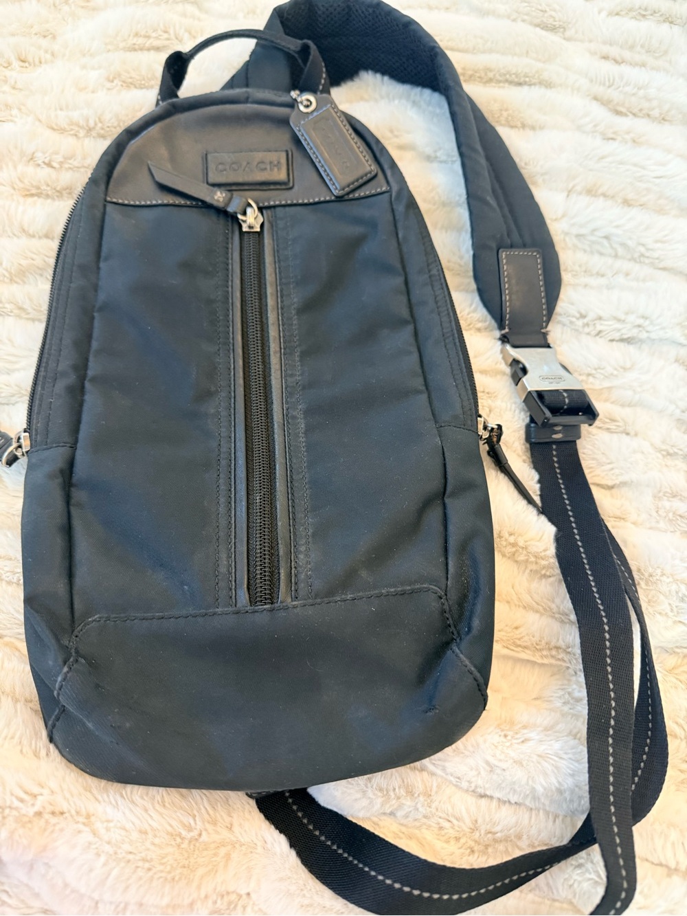 Coach Black Men's Sling Bag with Adjustable Strap